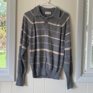 Vintage 70s Knitwear by Glasgo Collared Striped Sweater M